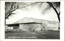 RPPC Stafford Kansas ~ new gymnasium ~ Kodak real photo postcard picture