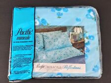 Vintage Pacific Miracle Floral Blue Reflection Daisy Twin Sheet Flat Sheet picture