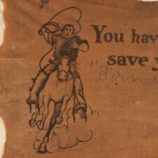 1909 Cowboy Horse Western Avondale Station Cancel Vintage Postcard picture