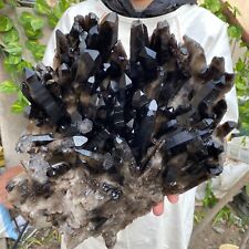 23lb Natural Beautiful BLACK QUARTZ Crystal Cluster Mineral Specimen healing picture