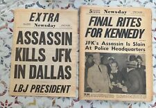 JFK and Oswald Assassinations. Vintage Newsday 22 Nov, 25 Nov 1963. VG condition picture