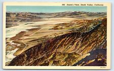 Postcard Dante's View, Death Valley CA linen F172 picture