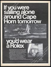 1967 Rolex Oyster watch sailing around Cape Horn photo vintage print ad picture
