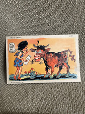 Bull Of A Boner Vintage Postcard Humor Funny Risque 1940s Blank unused picture