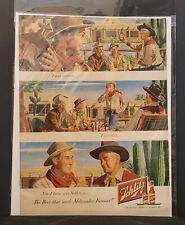 Schlitz Beer The Beer That Made Milwaukee Famous Vintage Print Ad 1949 picture