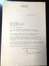1950 Francis Van Wyck Mason Signed Typed Letter American historian and novelist picture