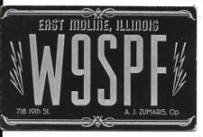 QSL  1938 East Moline Illinois   radio card picture