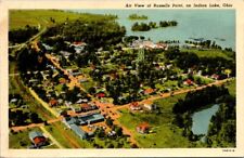 1951 Aerial View of Charming  Russells Point Indian Lake Ohio Vintage Postcard picture