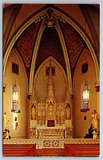 Vintage Postcard NM Santa Fe Our Lady of Light Chapel Altar Interior View ~11439 picture