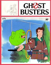 Two Animation Cels--The Real Ghostbusters, Peter Venkman & Slimer w/Paper BG picture