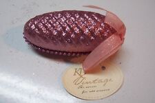 2009 KD Vintage Christmas Pink Glitter Pinecone Container Ornament Retired New picture