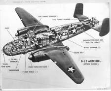 Cutaway diagram of an North American B-25H 1940s Old Photo picture