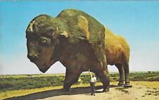 Vintage North Dakota Chrome Postcard Jamestown World's Largest Buffalo picture