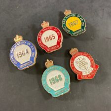 5x VINTAGE 1960's ROYAL A&H AGRICULTURAL HORTICULTURAL SOCIETY S.A ENAMEL BADGES picture