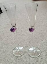 Vintage Handblown Champagne Fluted Glasses picture
