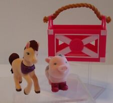 Barbie Sweet Orchard Farm Series 1 Mini Flocked Figures Set (2) 🐷🐎 PIGLET/PONY picture