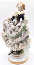 Occupied Japan Porcelain and Lace Victorian Lady; Floral Dress, 8