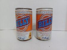 Two Vintage Billy Beer Cans Lot Billy Carter 1980's Brewed Alcohol Memorabilia picture