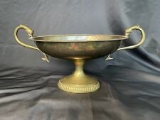 Vintage Brass Footed Compote Centerpiece Serpentine Koi Fish Handles picture
