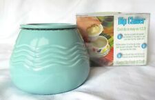 LARGE Insights 8 oz. Party Size 2 Piece Ceramic Turquoise Dip Chiller NEW picture