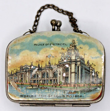 1904 St Louis Worlds Fair Coin Purse Mother of Pearl Shell Palace of Electricity picture