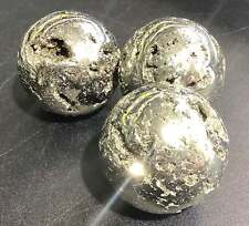 Wholesale Bulk Lot 3 Pack Of Iron Pyrite Crystal Sphere Fool Gold Druzy Orb picture