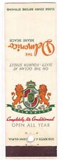 c1950s~Delmonico Hotel~Sixty Fourth St~Miami Florida FL~Vintage Matchbook Cover picture