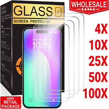 Wholesale LOT Tempered Glass Screen Protector For iPhone 15 14 13 12 11 Pro Max picture