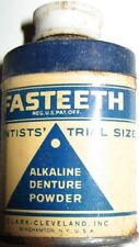 Fasteeth Dentist's Trial Size, Alkaline Denture Powder Tin, Binghamton, NY picture