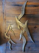 Large Vintage Brass Flying Seagulls Birds Wall Hanging - Mid Century Modern -B picture