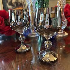 2 1/2 X6 Approx Mercury Fade Wine Glasses Two Vintage picture