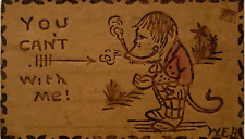 Leather Postcard You Can't Monkey With Me Dressed Monkey Comic Humor 1907 picture