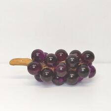 Vintage Lucite Grapes Purple Cluster On Stem MCM Mid Century Modern Large 11