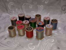 Lot Of 15 Vintage Small Wooden Spools With Various Colors Of Thread picture