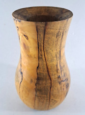 Spalted Maple Woodturned Vase Rustic Primitive Art Decor Signed Handcrafted 6.5