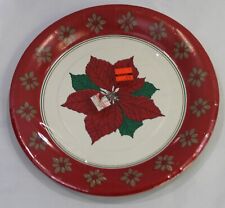New Vintage Retro Christmas Red Poinsettia Holiday Paper Plates 9