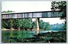 Postcard Indiana Covered - Howe Truss - Williams Bridge - Lawrence County 1884 picture