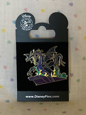 Disney Pin Trading Sleeping Beauty Villain Maleficent Dragon on Cliff Fire picture