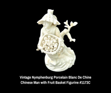 Vintage Nymphenburg Porcelain Blanc De Chine Chinese Man with Fruit Basket picture