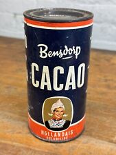 Vintage Bensdorp CACAO Tin w/ Paper Label, Hollandais Solubilise 5 7/8