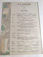 S.S. Lurline Vintage Lunch menus 1936 picture