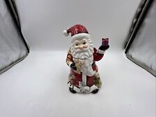 Gibson Home Ceramic Retro 3x9in Christmas Santa Cookie Jar BB01B34002 picture
