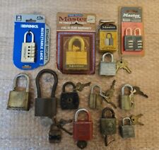 Antique Yale Brass Padlocks Lot (14) Vintage Locks with Keys Old Antique Locks picture