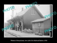 OLD LARGE HISTORIC PHOTO OF WIMMERS PENNSYLVANIA ERIE RAILROAD STATION c1910 picture