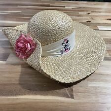 Mickey Minnie Mouse Straw Hat Flower Blossom 90s Disney Sun Vintage  picture