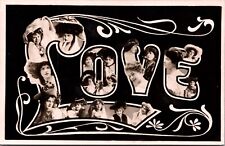Real Photo Postcard Large Letter LOVE Filled with Faces of Women picture