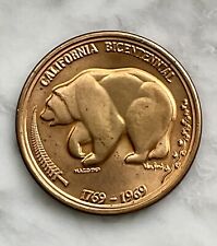 Vintage California Bicentennial 1769-1969 The Golden Land Medal Coin With Bear picture
