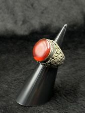Very Beautiful Solid Silver Rare Old Ring With Carnelian Stone From Afghanistan picture