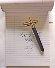 Hero 395 fountain pen with semi flexible springy nib flex nib ink pen picture