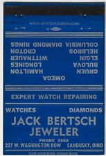 Empty FS 40S Matchcover Jack Bertsch Jeweler Sandusky Ohio  picture